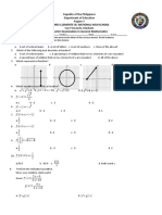 Andres Clemente Jr. National High School Quarter Examination in General Mathematics