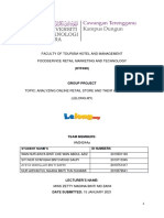 Faculty of Tourism Hotel and Management Foodservice Retail Marketing and Technology