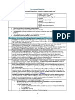 Document Checklist: Type of Visa Purpose of Visit