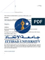 Ittihad University Employment Offer