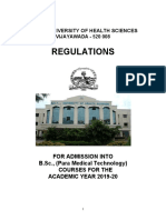 B.SC - PARAMEDICAL TECHNOLOGY REGULATIONS 2019-20 - 19 - 09