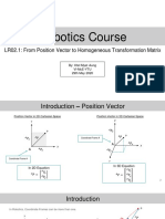 Robotics Course: LR02.1: From Position Vector To Homogeneous Transformation Matrix