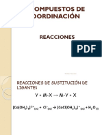 Compuestos de Coordinación Reacciones