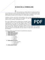 Fase de Inicio de La Criminologia