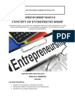 Concept of Entrepreneurship: Entrpreneurship Module