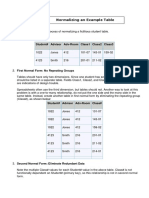 Operation Sheet 2 Normalizing An Example Table