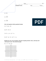 Graphing Parabolas - Standard Form