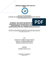 Incidencia Del Equipo de Gestión en La Acción Pedagógica