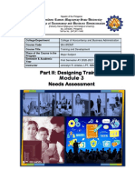 Module 3 - Designing Training - Needs Assessment