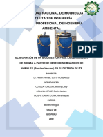 ELABORACION DE UN BIODIGESTOR PARA LA GENERACIÓN DE BIOGAS A PARTIR DE DESECHOS ORGÁNICOS DE ANIMALES (Porcino-Vacuno) EN EL DISTRITO DE ITE