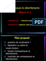 Antiseptiques & Désinfectants: Séance N° 1