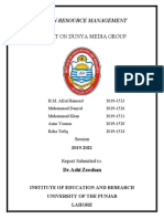 Report On Dunya Media Group: Human Resource Management