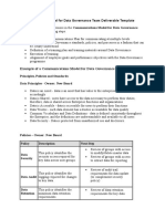 Communications Model For Data Governance Team Deliverable Template