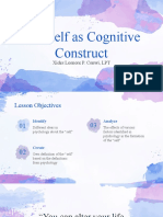 The Self As Cognitive Construct: Xides Leonore P. Conwi, LPT