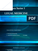 Lecture Series 1. Legal Medicine