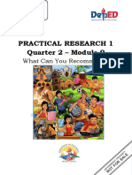 Practical Research 1 Quarter 2 - Module 9: What Can You Recommend?