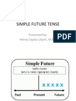 Simple Future Tense: Presented by Henny Septia Utami, M.PD