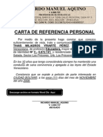 CONSEJO COMUNAL Carta de REFERENCIA PERSONAL