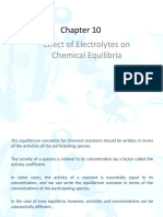 Effects of Electrolytes On Chemical Equilibria