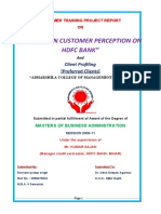 A Study On Customer Perception On HDFC Bank