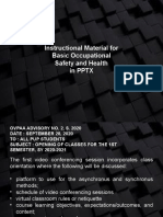 Instructional Material For Basic Occupational Safety and Health in