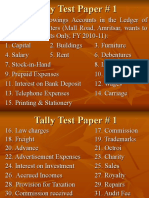 Tally Test Paper 1