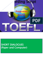 Recording Script of TOEFL Preparation