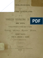 Productos Venezolanos en La Exposicion Internacional de Chile 1875