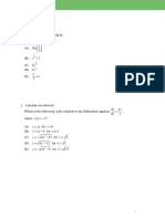 Calc Practice Test (Slope Fields and Differential Equations)