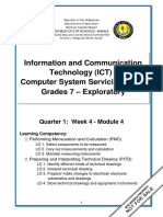 Information and Communication Technology (ICT) - Computer System Servicing (CSS) Grades 7 - Exploratory