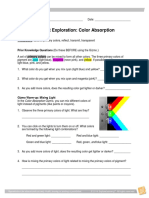 Student Exploration: Color Absorption: Vocabulary: Absorb, Primary Colors, Reflect, Transmit, Transparent