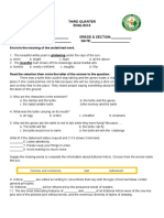 Third Quarter English 6: Encircle The Meaning of The Underlined Word