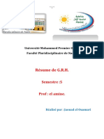 Résume de G.R.H.: Semestre:5 Prof: El Amine