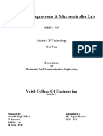 Advanced Microprocessor & Microcontroller Lab: Masters of Technology