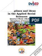 Disciplines and Ideas in The Applied Social Sciences: Quarter1-Week 1-Module 2 Disciplines of Counseling