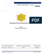 Man Basket Profile and Specification Details: Schedules of Man Baskets