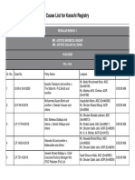 Cause List For Karachi Registry