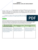 Lesson 1 Reflecting On Professional Life and Development: Activity 1