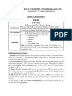 National University of Modern Languages: BJT As An Amplifier (Common Emitter)