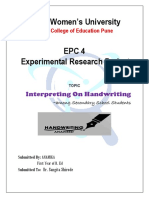 SNDT Women's University: Interpreting On Handwriting