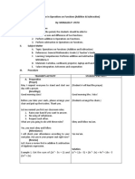 Lesson Plan in Operations On Functions