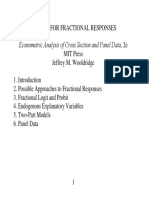 Econometric Analysis of Cross Section and Panel Data, 2e: Models For Fractional Responses