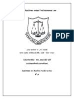 Special Doctrines Under Fire Insurance Law: Submitted To:-Mrs. Dipender Gill (Assistant Professor of Law)