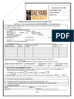 Admission Application Form: 2021/2022 Academic Year