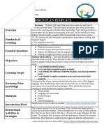 Lesson Plan Template: Standards of Learning Essential Questions