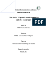 Uso de Las TIC para La Enseñanza de Los Métodos Numéricos