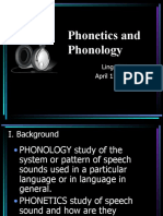 Phonetics and Phonology: Ling. 501 April 15, 2009