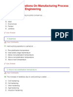 Multiple Choice Questions (MCQ) On Manufacturing Process - W