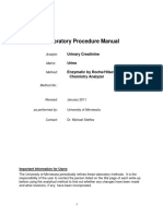 Laboratory Procedure Manual: Urinary Creatinine Urine Enzymatic by Roche/Hitachi Modular P Chemistry Analyzer