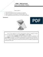 Stem 1 - Pre Calculus: Lesson 3 - Conic Sections - Parabola